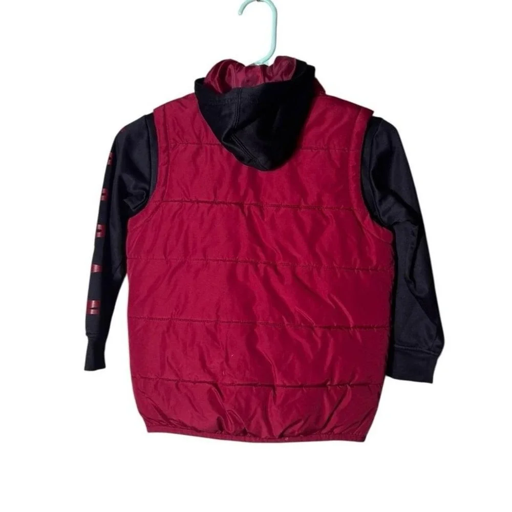 Air Jordan Boys Therma Fit Coat Medium Puffer Heavy Winter Sporty Red Black Logo